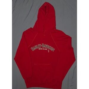 Vintage 80's Harley Davidson 3D Emblem Pullover Hoodie Sz Medium (Fits Small)